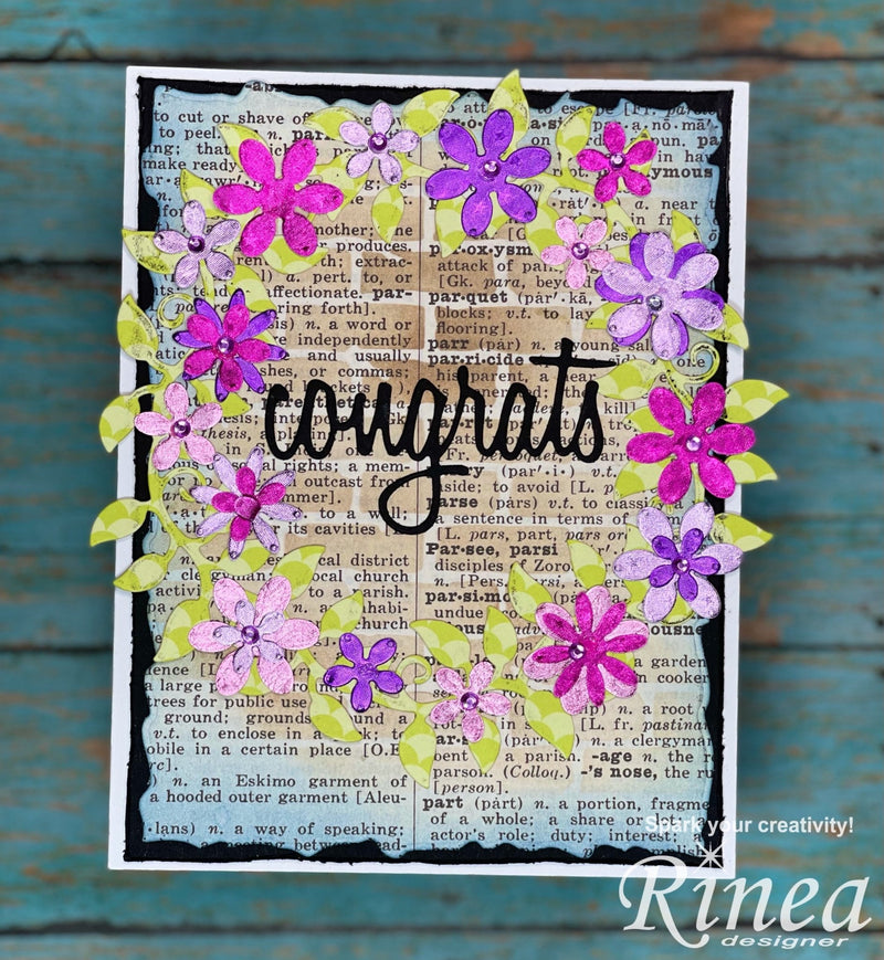 Beautiful Card Made With A Wreath Of Our Foiled Paper by Luisana Lowry | Rinea