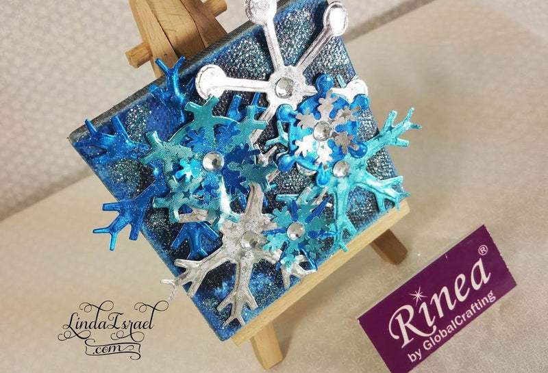 Bringing Snowflakes Inside Mini Canvas | Rinea