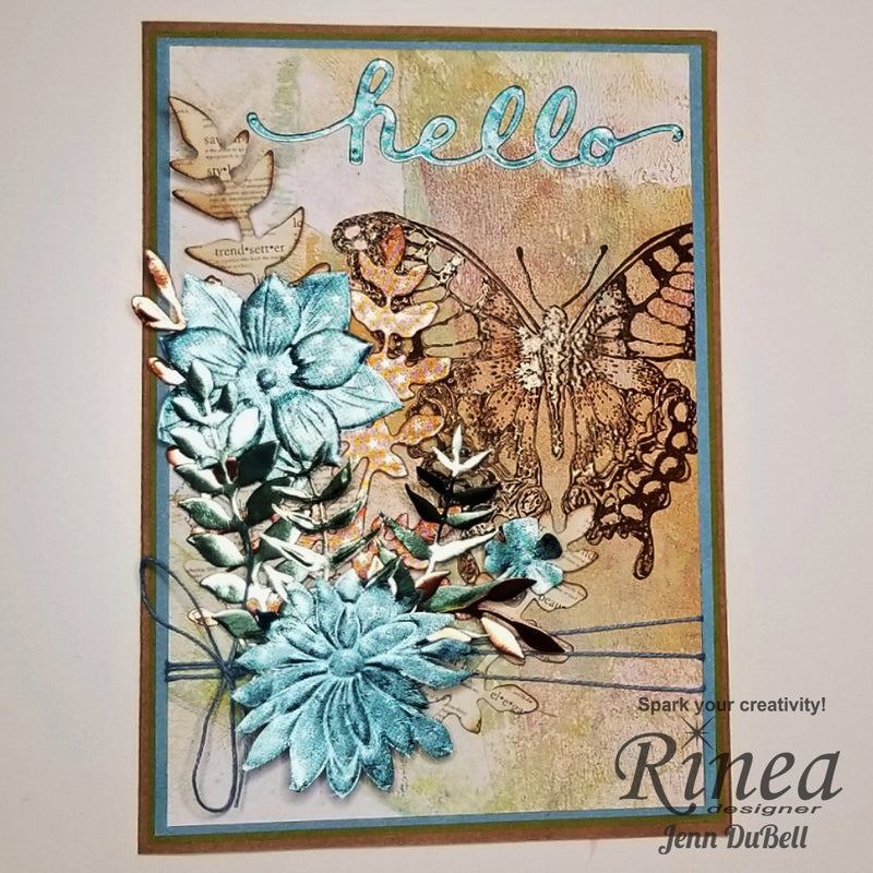 Create A Botanical Card Using Rinea Foiled Papers | Rinea