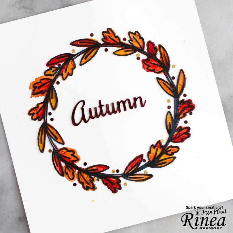 Create A Fall Wreath Sign Using Alcohol Inks & A Simple Rinea Title<br/><small> by Jessa Plant</small> | Rinea