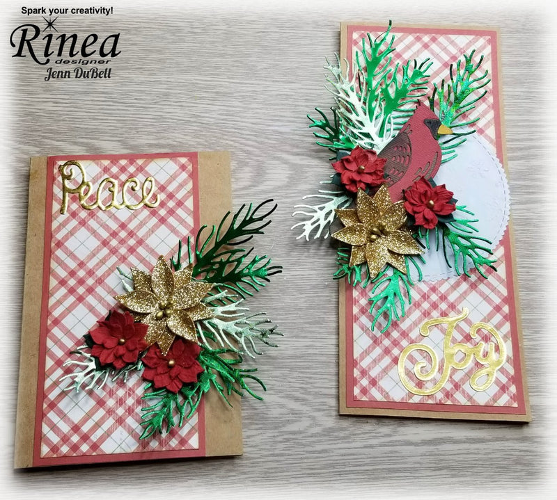 Create Christmas Cards Using Rinea Foil with Dies | Rinea