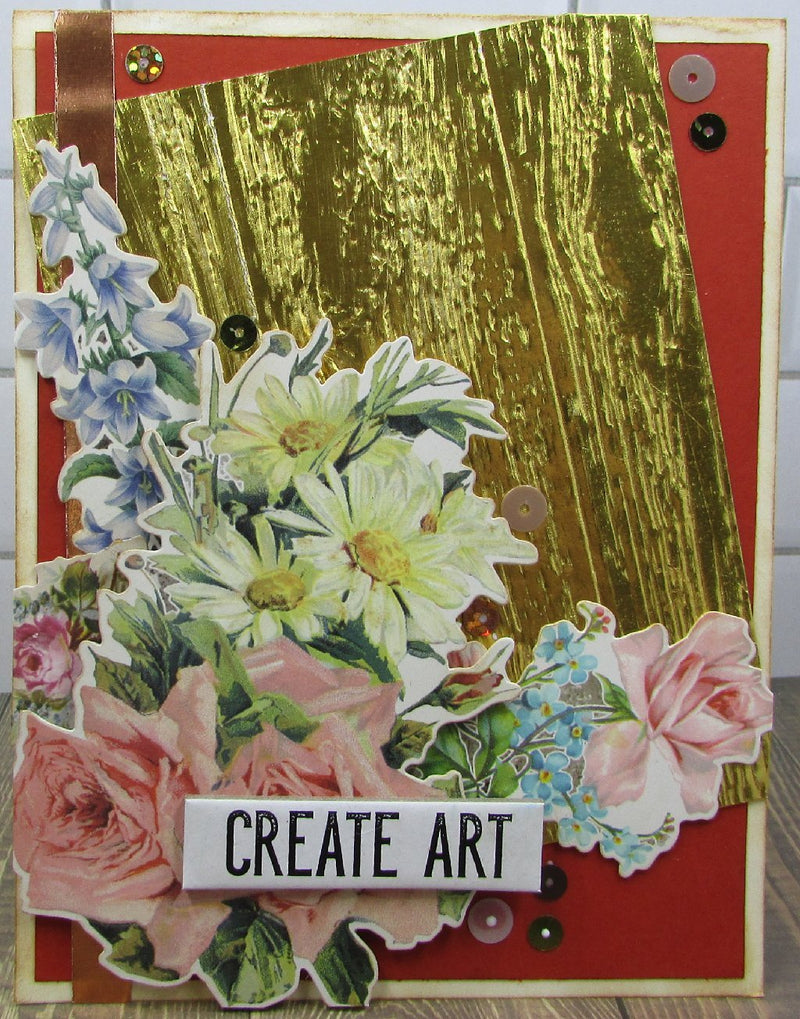 Creating Vintage Foiled Cards by Diana Soling | Rinea
