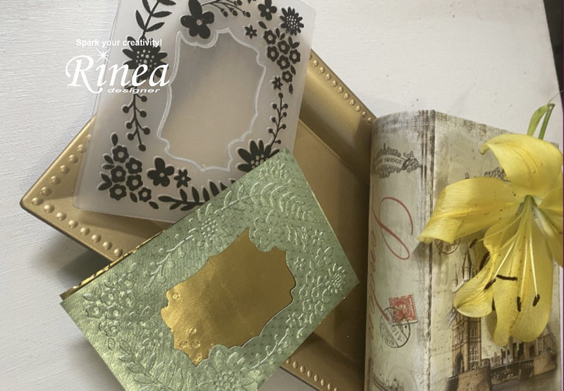 Embossing Folders with Rinea Foiled Paper > by Betzy From Amor to Create</small> | Rinea