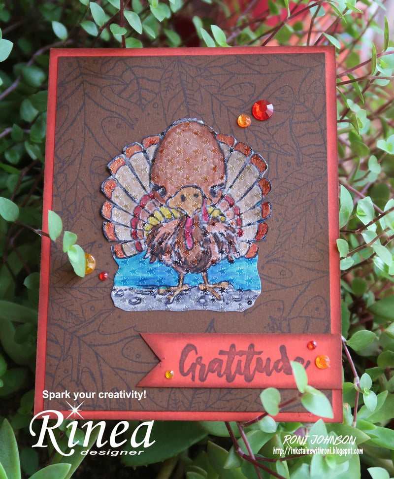 Gratitude Alcohol Ink Thanksgiving Card with Roni | Rinea