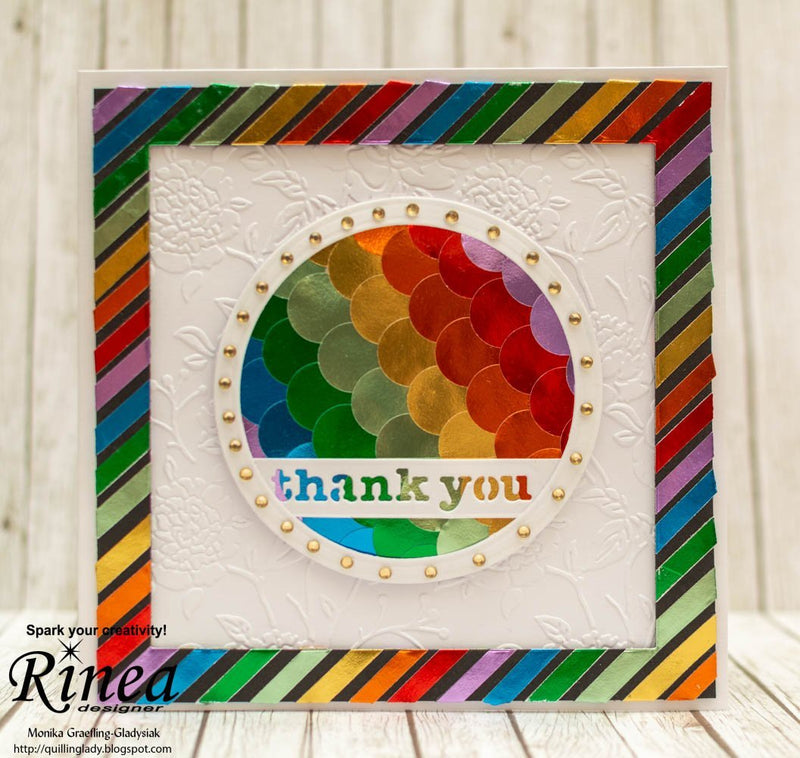 Hoe To Make a Rainbow Thank You Card by Monika Graefling-Gladysiak | Rinea