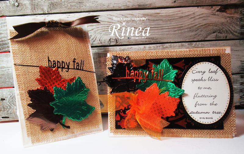 How To Make A Fall Card With A Coordinating Gift Bag<br/><small> by Steph Ackerman</small> | Rinea