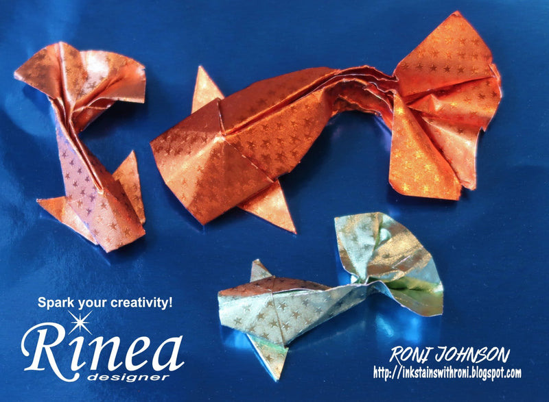 How To Make Koi Origami Fish Using Rinea Foiled Paper by Roni Johnson | Rinea