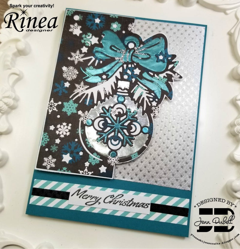 Paper Piecing and Die Cut Christmas Card with Jenn DuBell | Rinea