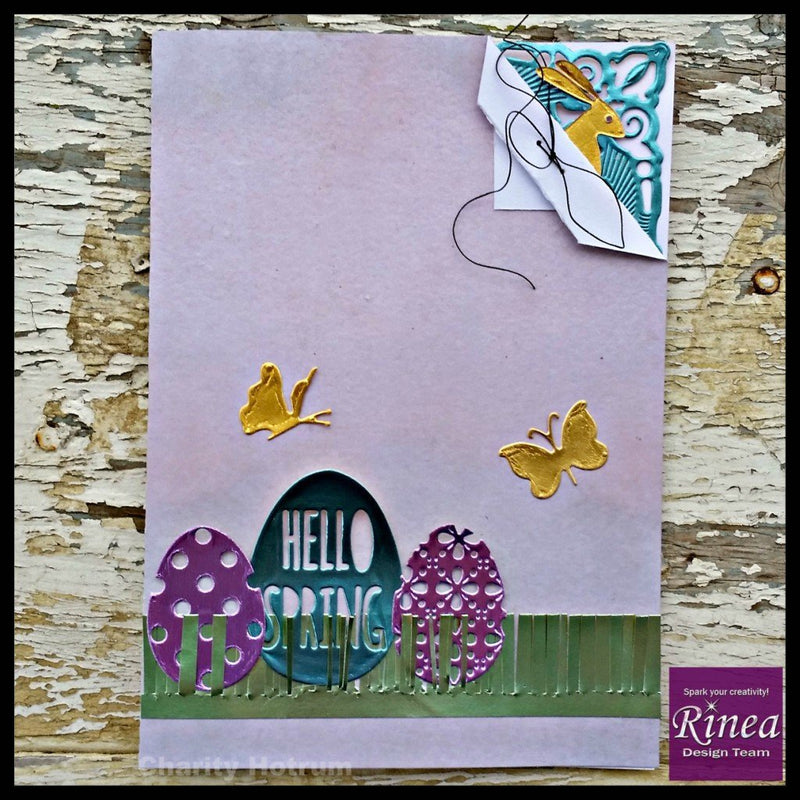Peek-a-Boo Corner Spring Card by Charity | Rinea