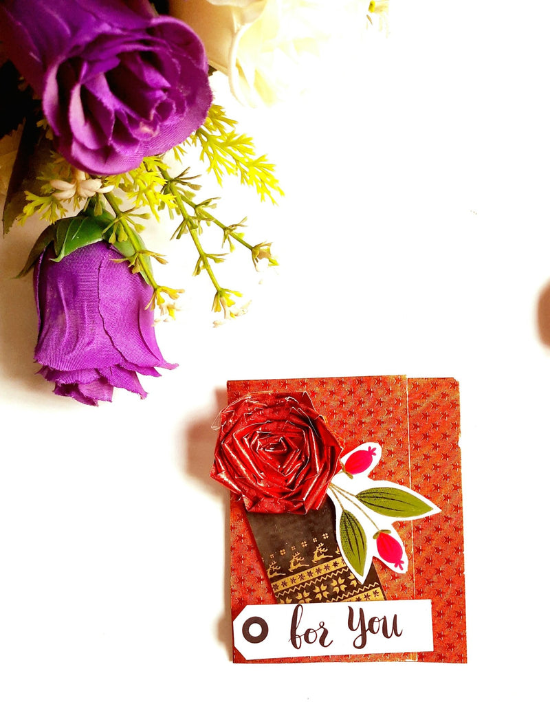 Rolled flower card by Keerthana Arun | Rinea