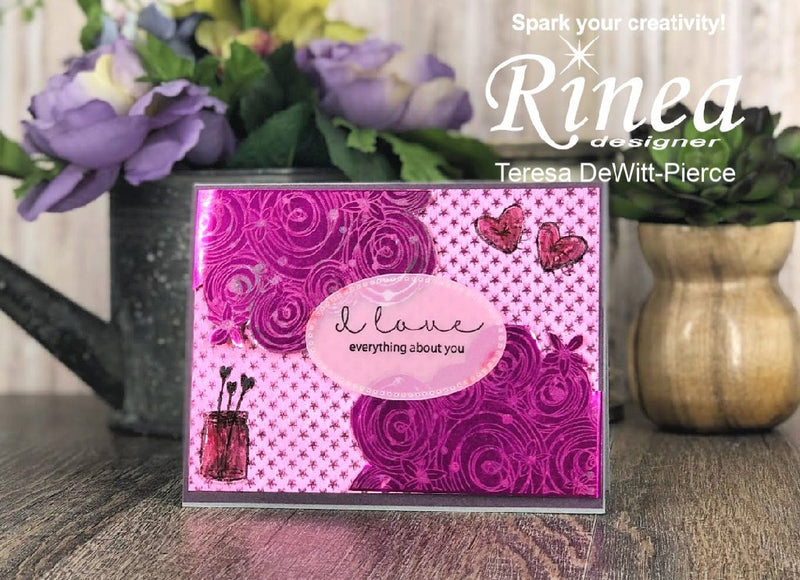 Romantic pink card by Teresa | Rinea