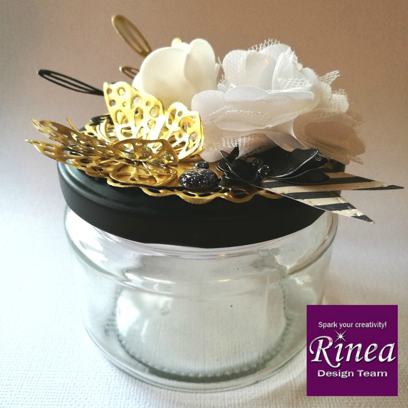 Upcycled Gift Jars With Rinea Foiled Papers by Clair | Rinea