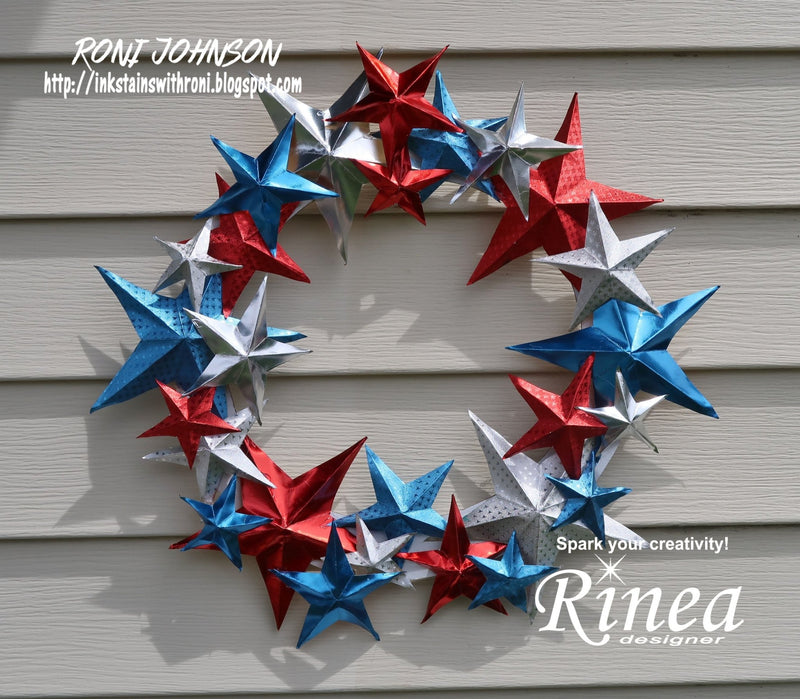 3-D Star Spangled Wreath by Roni | Rinea