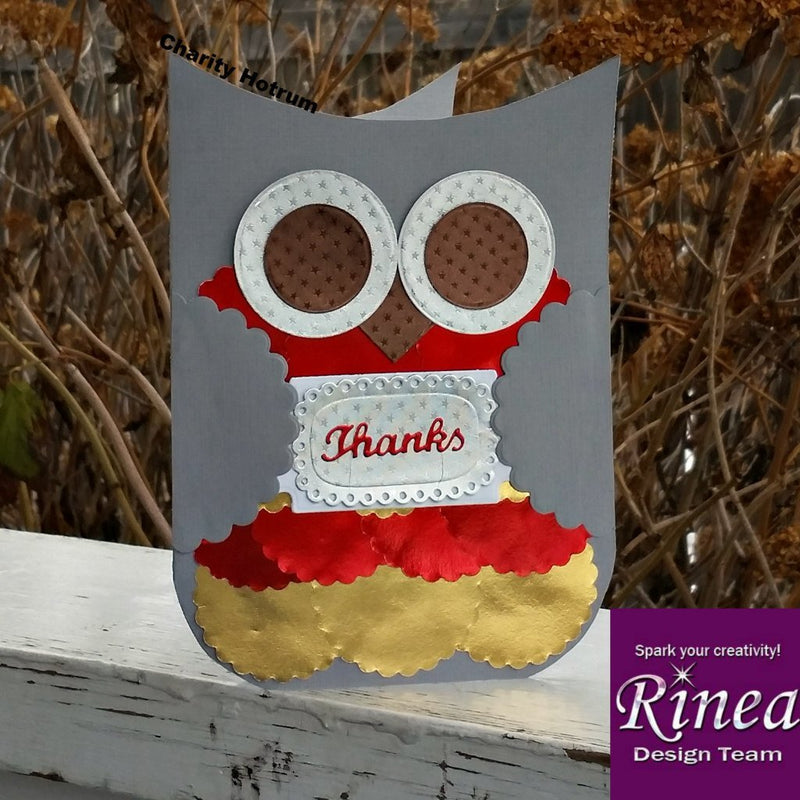 A Bright And Cheery Owl Card To Say Thanks by Charity | Rinea