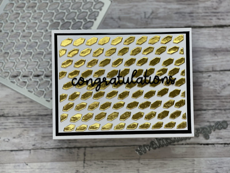 A fun paper piecing project using background dies and foiled paper. | Rinea
