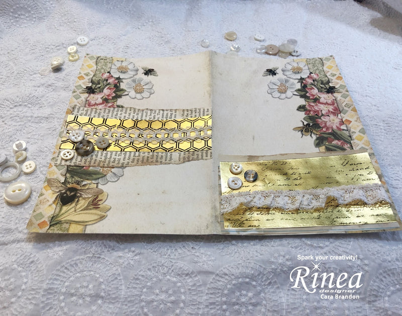 Bee Themed Junk Journal Page by Cara | Rinea