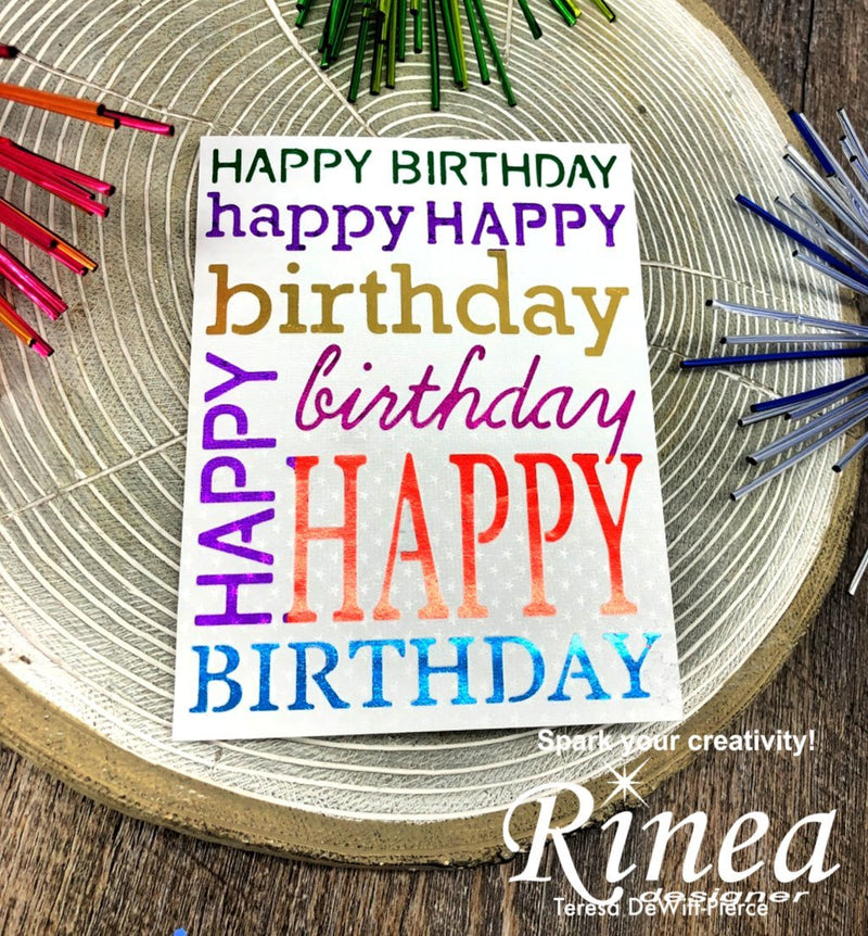 Colorful birthday background die card by Teresa | Rinea