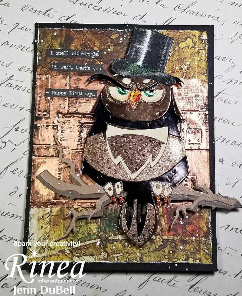 Create a Masculine Grungy Card by Jenn DuBell | Rinea