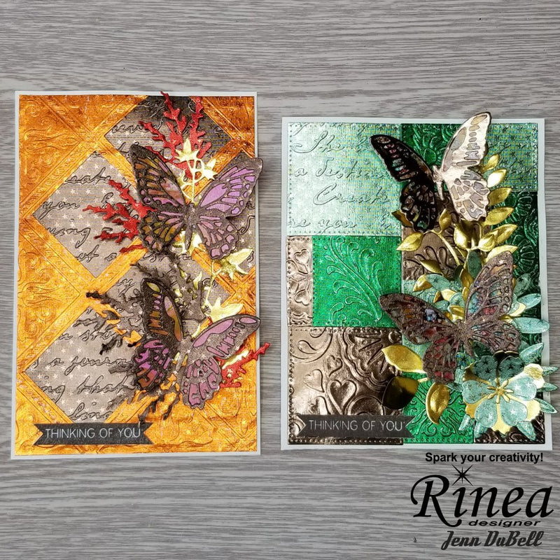 Create Beautiful Cards Using Rinea Foiled Paper Variety Packs And Basic Craft Tools | Rinea