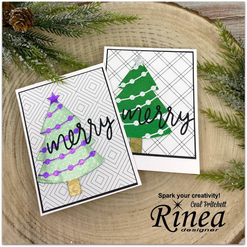 Create Some Fun Christmas Cards With Tree Dies by Ceal Pritchett | Rinea