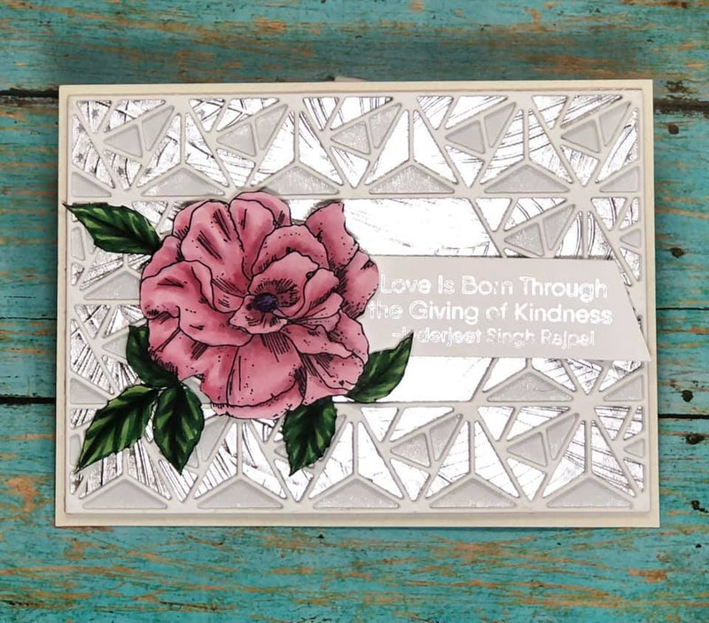 An Elegant Card Using Foiled Papers And A Floral Stamp by Luisana Lowry | Rinea