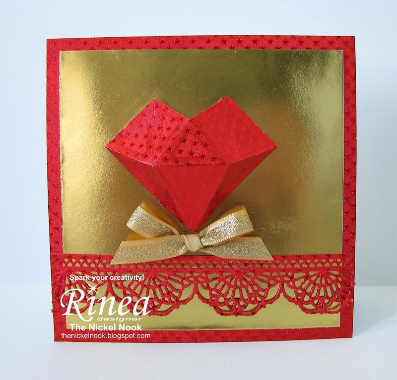 Faceted Heart Card by Nancy | Rinea