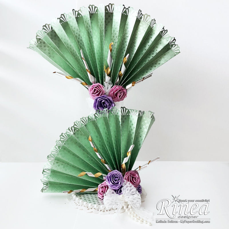 Fan and Flower Table Centerpiece by Melinda | Rinea