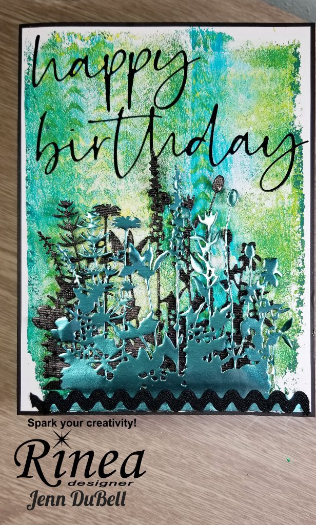 Fancy Foiled Happy Birthday Card by Jenn DuBell | Rinea