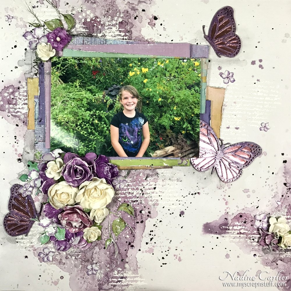 How To Add Rinea Foiled Paper To Chipboard For A Mixed Media Layout b