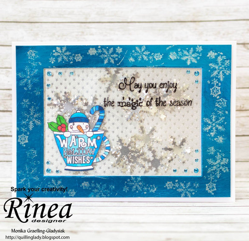 How To Create A Frosty Shaker Card Using Ghost Ink by Monika Graefling-Gladysiak | Rinea
