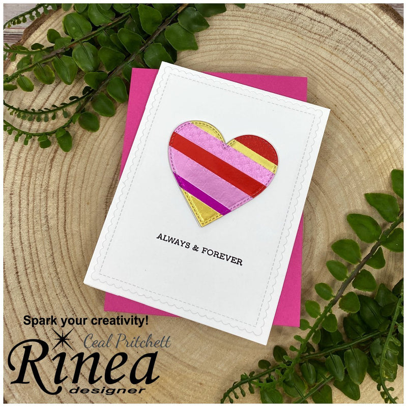 How To Make A Clean And Simple Valentine Card by Ceal Pritchett | Rinea