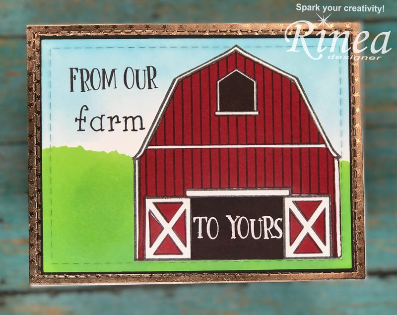 How To Make A Cute Barn Card Featuring Joy Clair Stamps!<br/><small> by Luisana Lowry</small> | Rinea