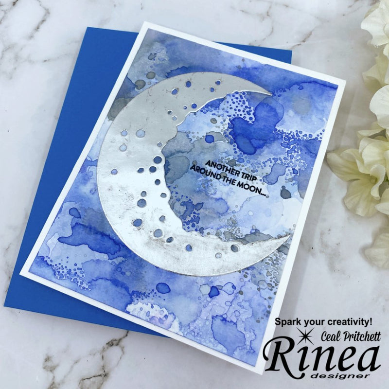 How to make a foiled paper moon card | Rinea