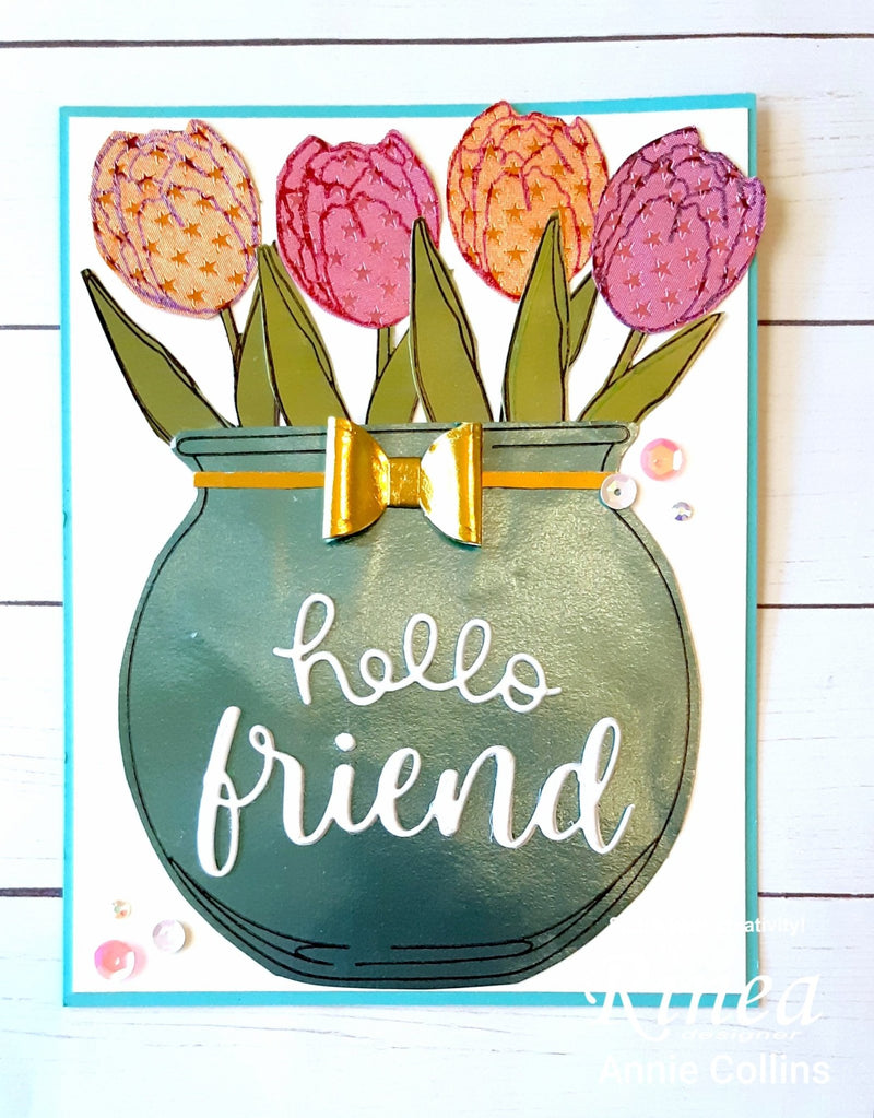 How to Make a Hello Friend Spring Card with Annie Collins | Rinea
