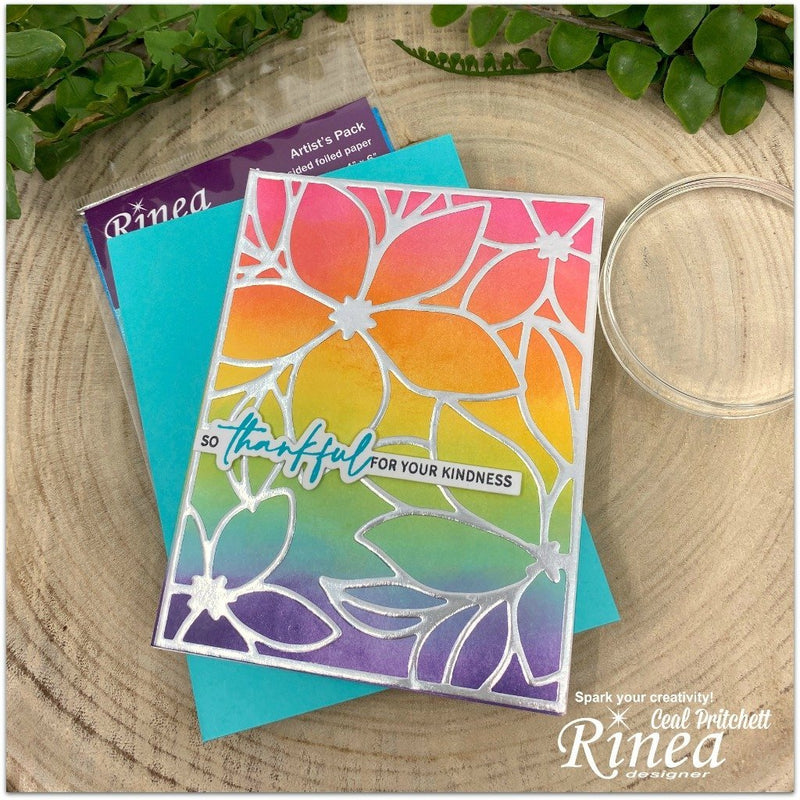 How To Make A Rainbow Card Using Foiled Paper<br/><small> by Ceal Pritchett</small> | Rinea