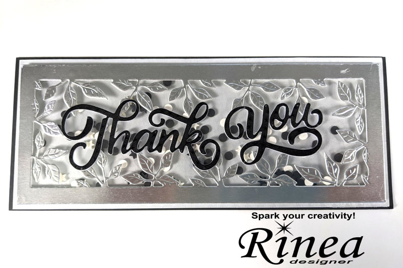 How To Make A Pretty Slimline Shaker Thank You Card by LeeAnn McKinney | Rinea
