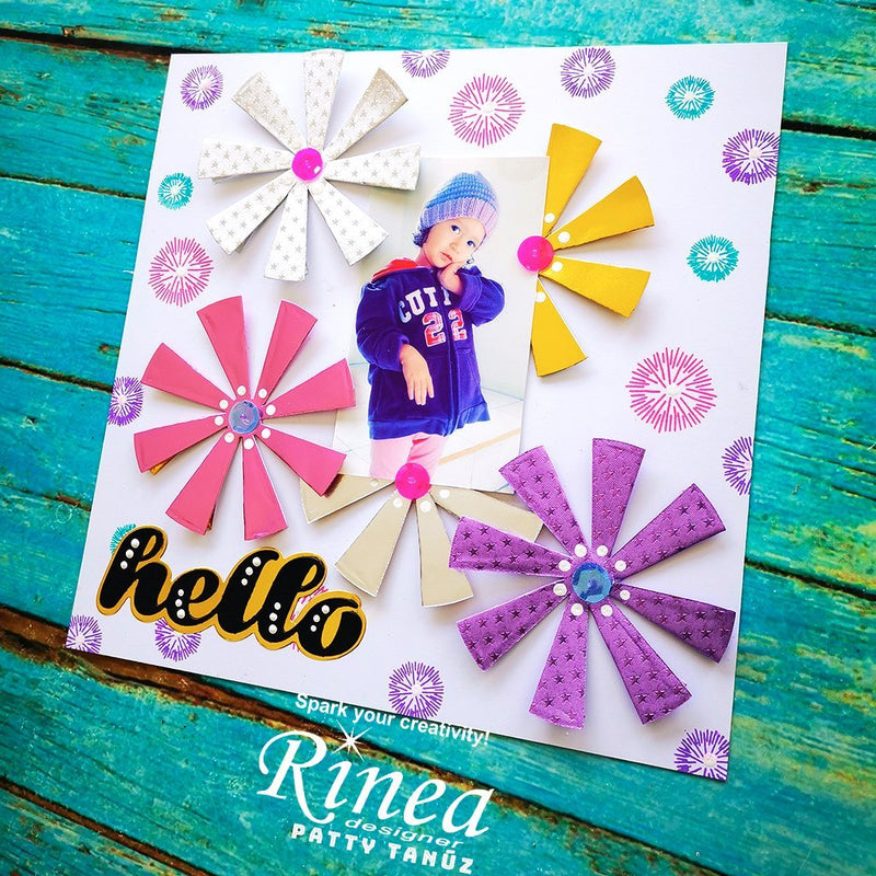 How To Make A Super Cute Scrapbook Layout<br/><small> by Patty Tanúz</small> | Rinea