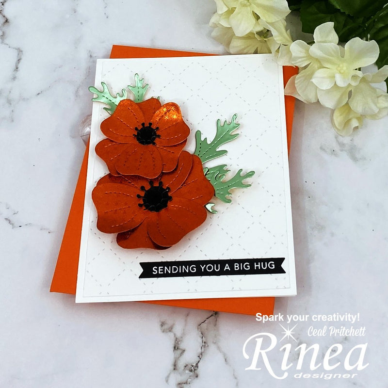 How to make beautiful Poppies with Rinea Foiled Papers | Rinea