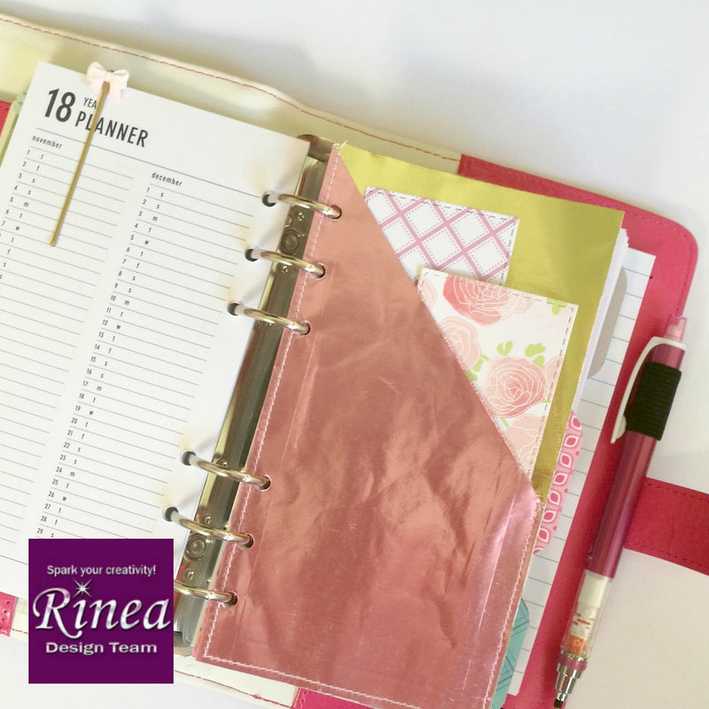 How To Make Planner Pockets With Rinea Foiled Papers by Clair | Rinea
