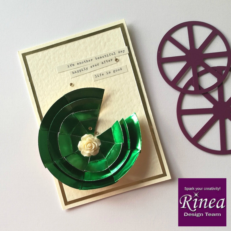 LilyPad Card with Rinea 3D Rolled Star Dies by Clair | Rinea