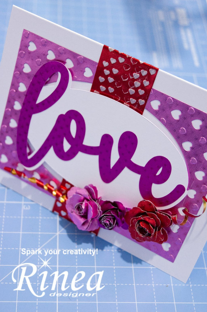 Love Card Featuring Embossed Rinea Foiled Papers<br/><small> by Natalie Ballard</small> | Rinea