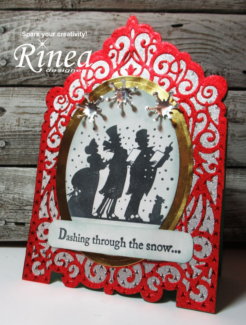 Merry Christmas Carolers Card by Steph Ackerman | Rinea