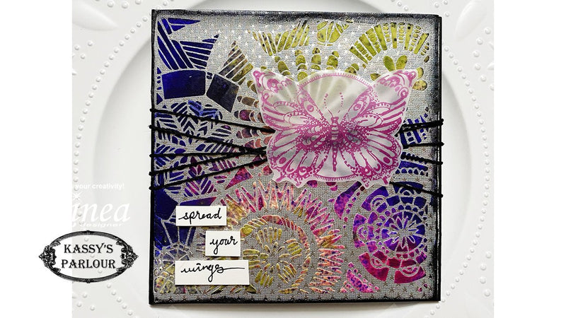 Mixed Media Butterfly Canvas by Kassy | Rinea