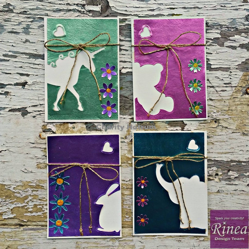 Pastel Foiled Paper ATC's by Charity | Rinea