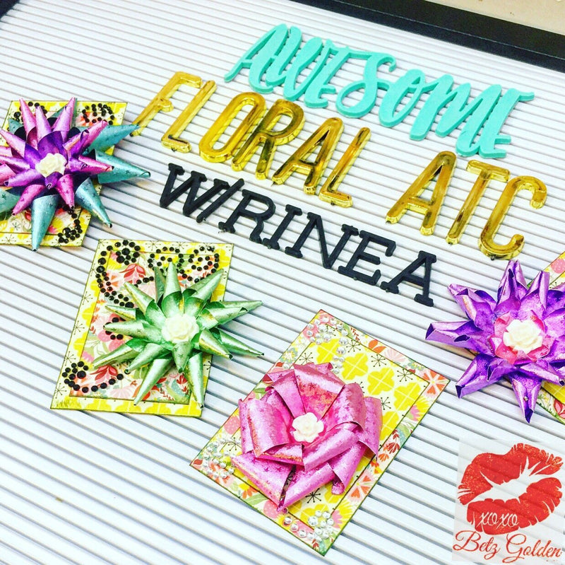Rolled Star Dies Make Awesome Floral ATC's by Betz | Rinea