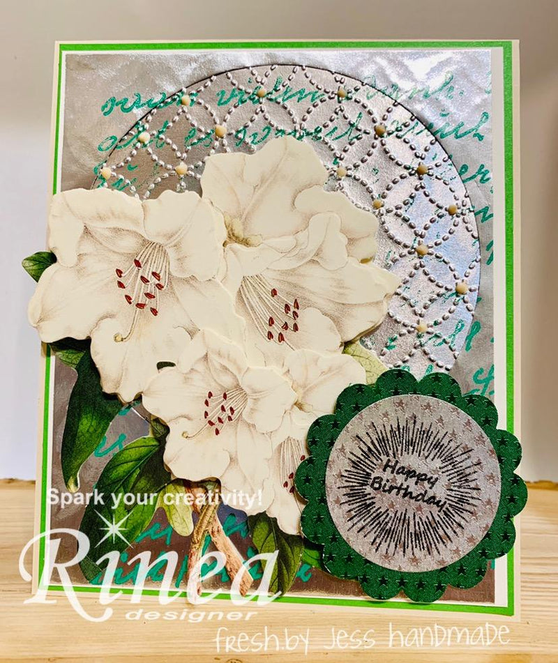 Silver & Flowers Card by Jess | Rinea