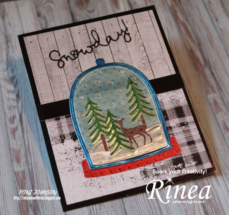 Snowday! Under Glass Card by Roni | Rinea