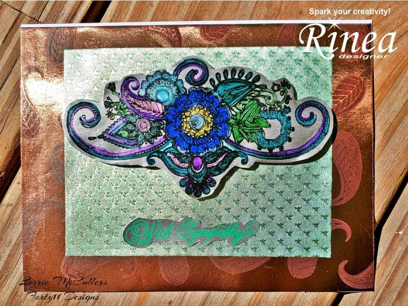 Sympathy Card with Alcohol Inks and Joy Clair Stamps by Lorrie | Rinea