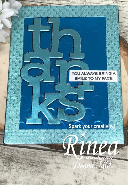 Thank You Card Using Dies by Donna | Rinea