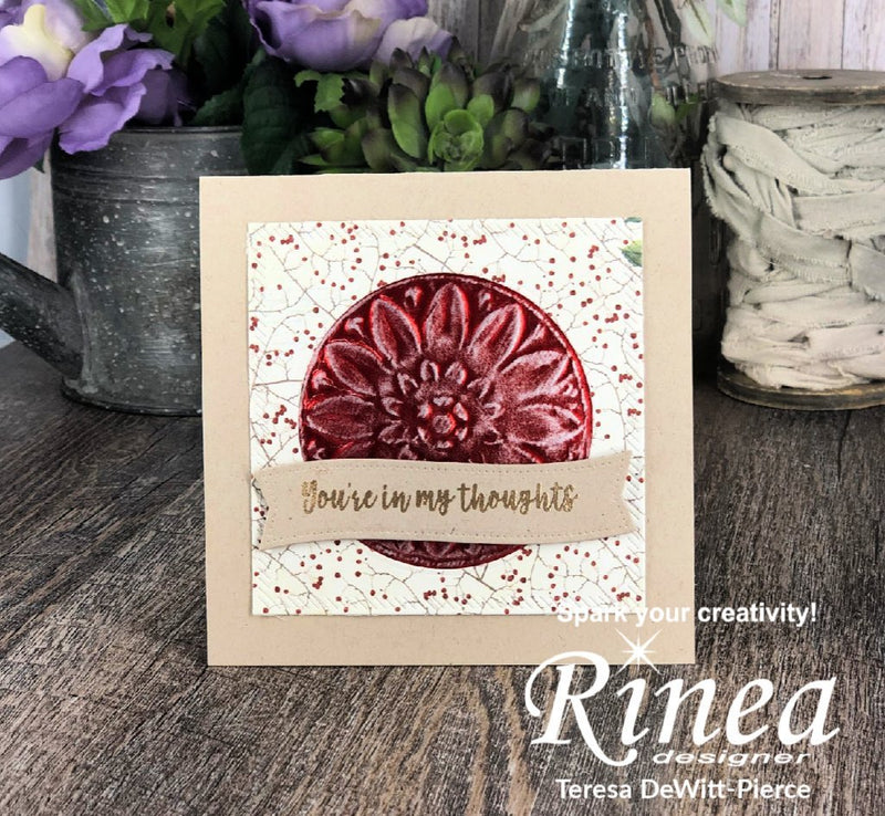 Wood embossed foil card by Teresa | Rinea